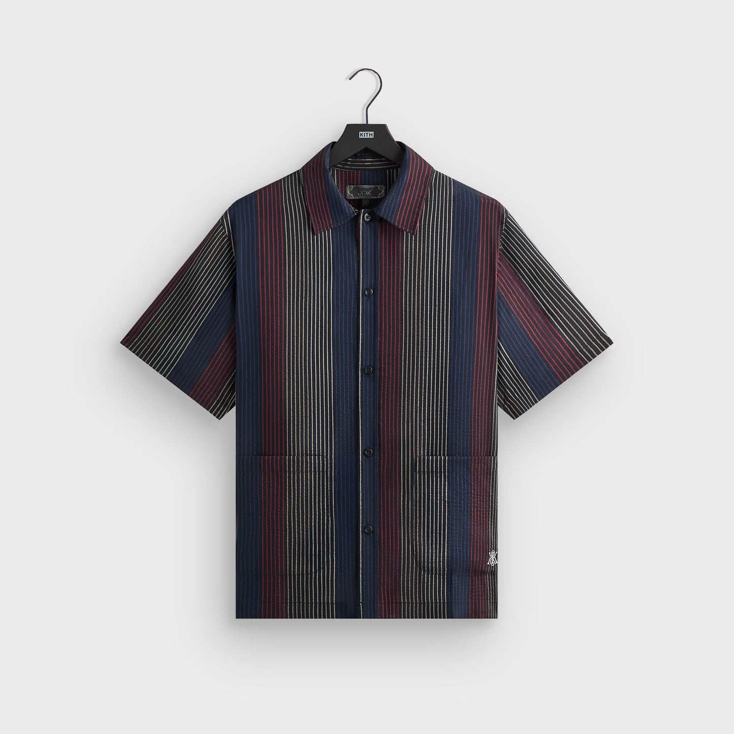 Men Kith Kith Seersucker Boxy Collared Overshirt - Nocturnal