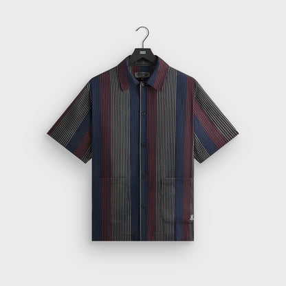 Men Kith Kith Seersucker Boxy Collared Overshirt - Nocturnal