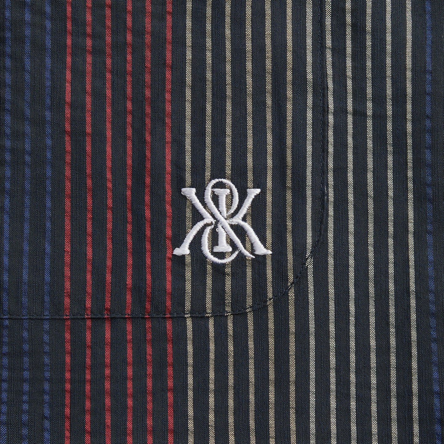 Men Kith Kith Seersucker Boxy Collared Overshirt - Nocturnal