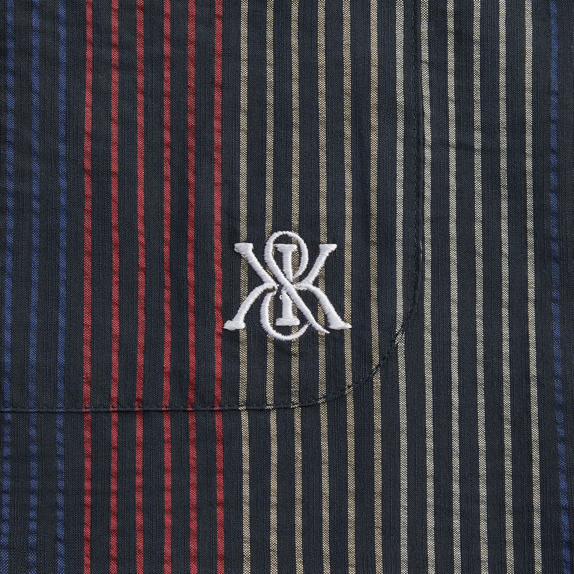 Men Kith Kith Seersucker Boxy Collared Overshirt - Nocturnal