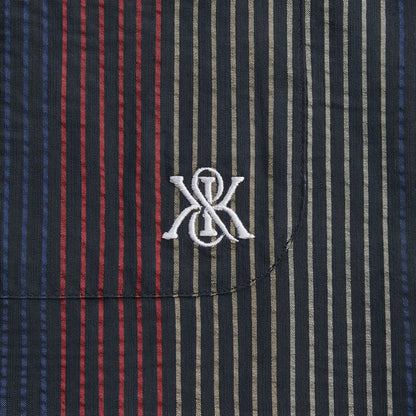 Men Kith Kith Seersucker Boxy Collared Overshirt - Nocturnal