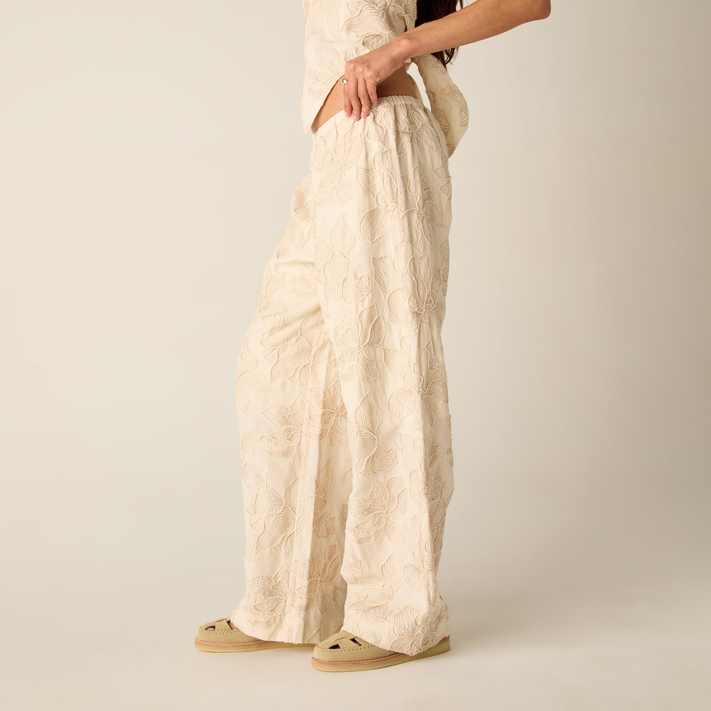 Women Kith Kith Women Ida II Floral Embroidered Pant - Sandrift