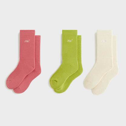 Women Kith Kith Women Script Classic Crew Sock 3-Pack - Multi