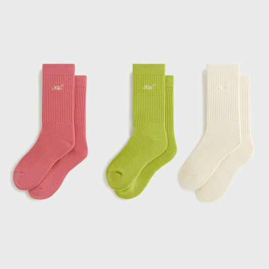 Women Kith Kith Women Script Classic Crew Sock 3-Pack - Multi