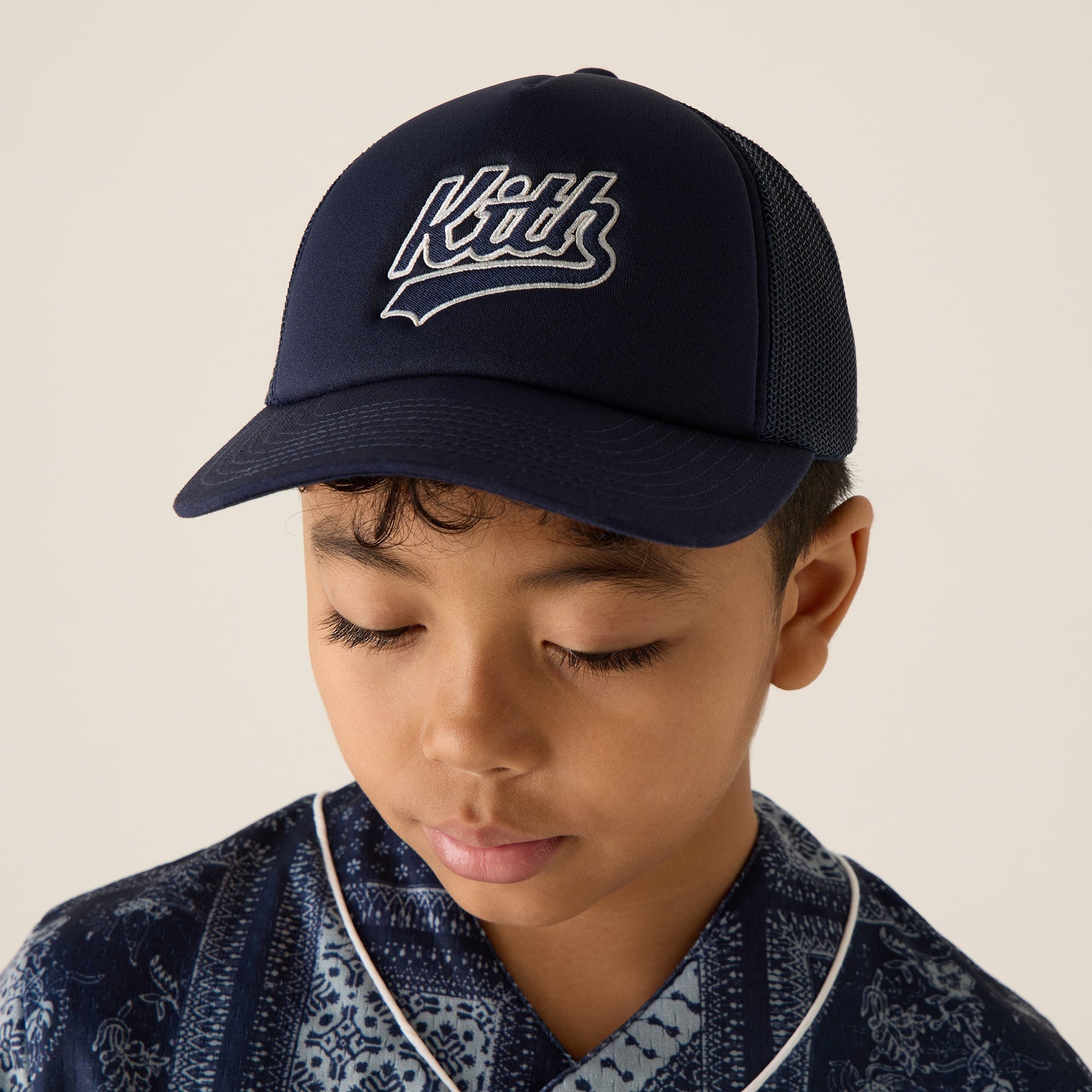Kids Kith Kith Kids Varsity Logo Trucker Hat - Vista