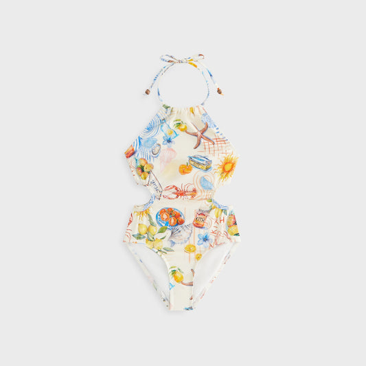 Kids Kith Kith Kids Summer Picnic Maya One-Piece Swim Suit - Sandrift