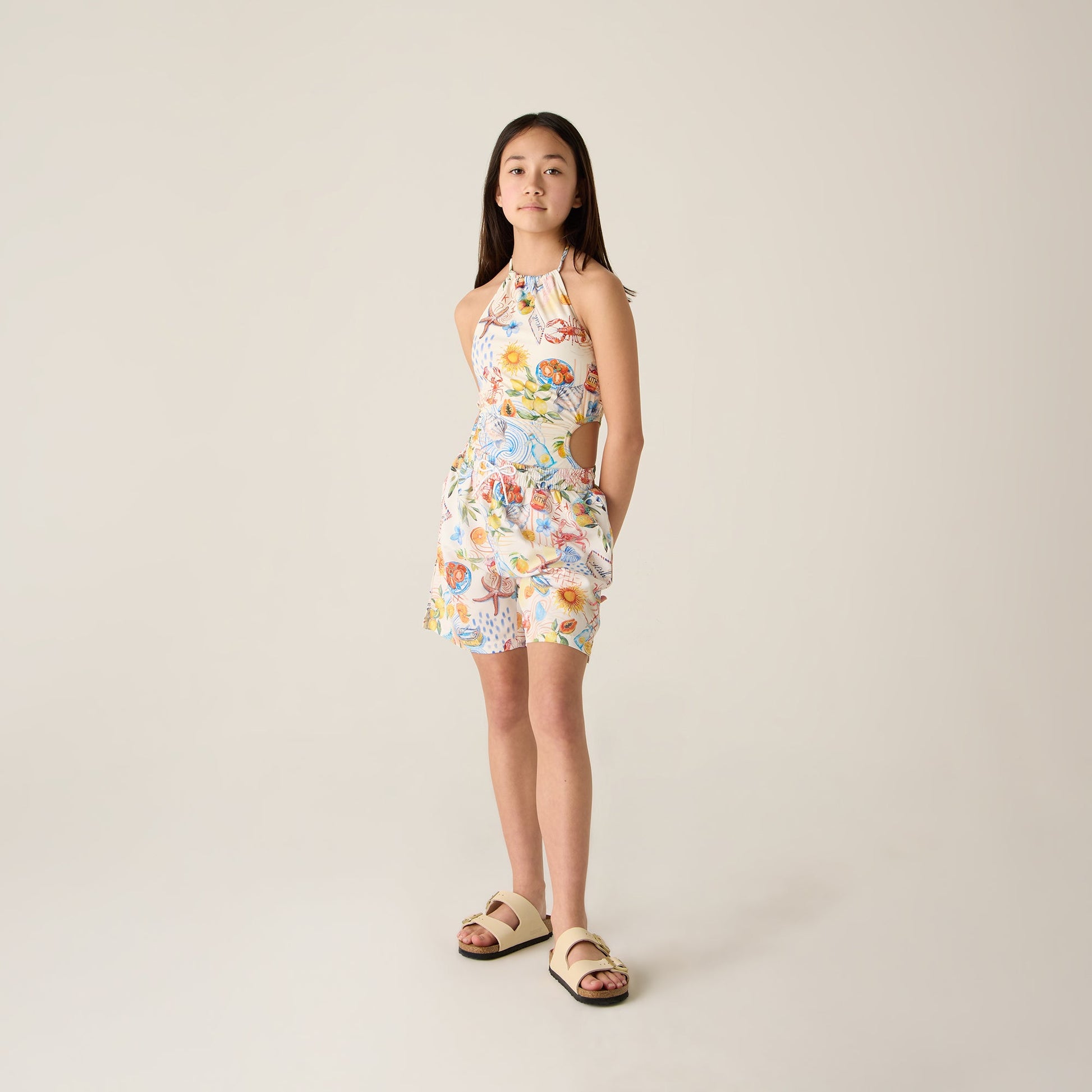 Kids Kith Kith Kids Summer Picnic Maya One-Piece Swim Suit - Sandrift
