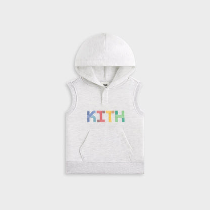 Kids Kith Kith Baby Pathways Sleeveless Hoodie - Light Heather Grey