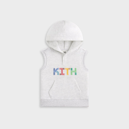Kids Kith Kith Baby Pathways Sleeveless Hoodie - Light Heather Grey