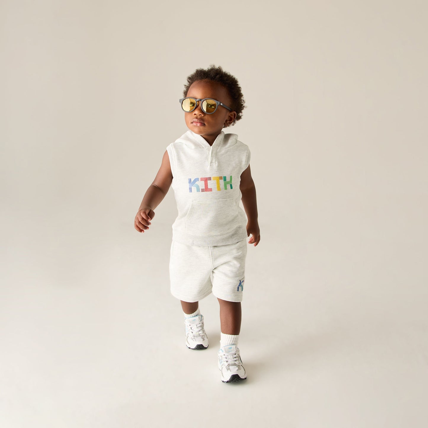 Kids Kith Kith Baby Pathways Sleeveless Hoodie - Light Heather Grey