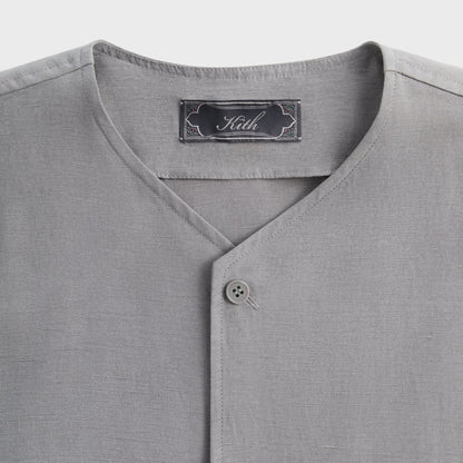 Men Kith Kith Cupro Linen Caelen Shirt - Fin