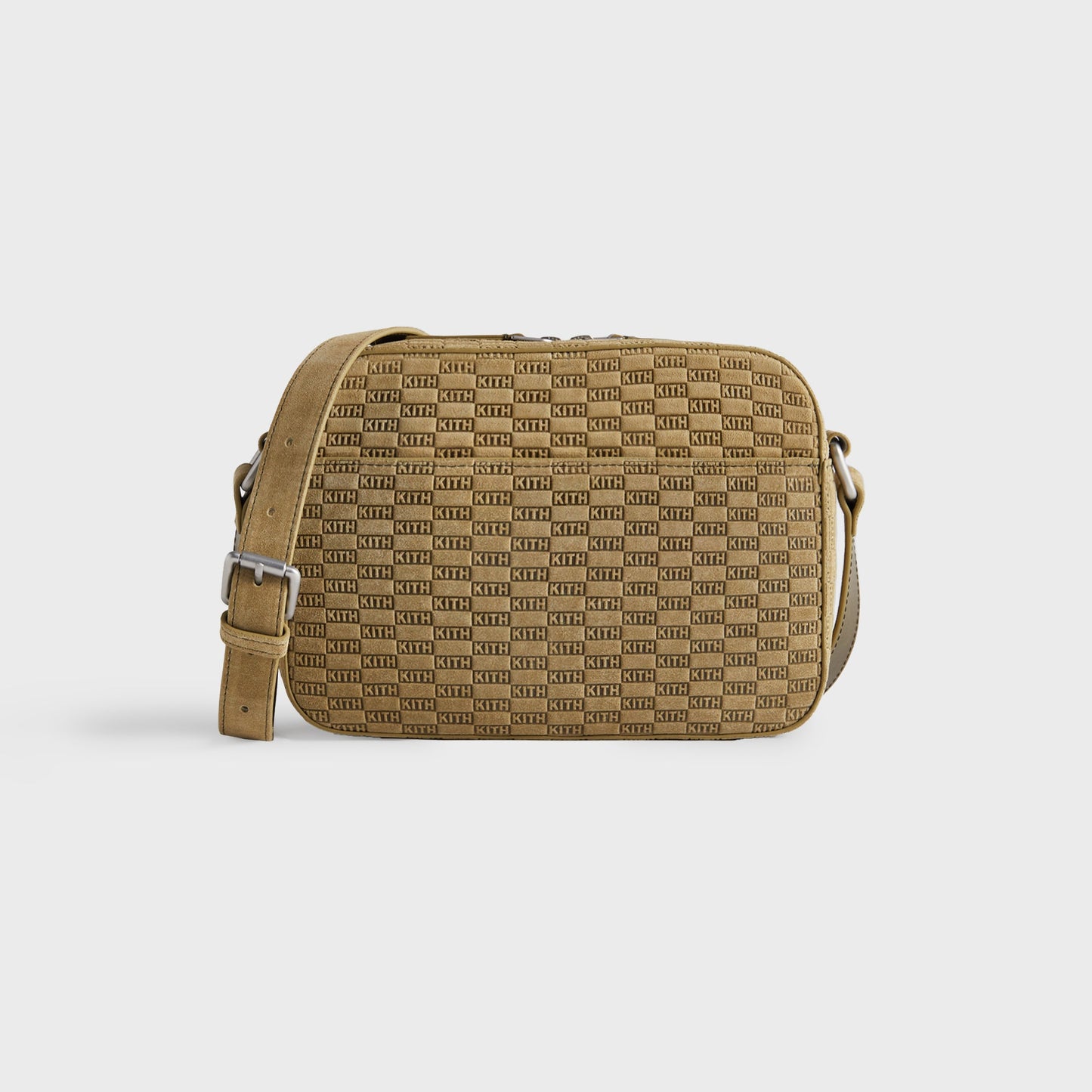 Men Kith Kith Monogram Suede Camera Crossbody - Grit