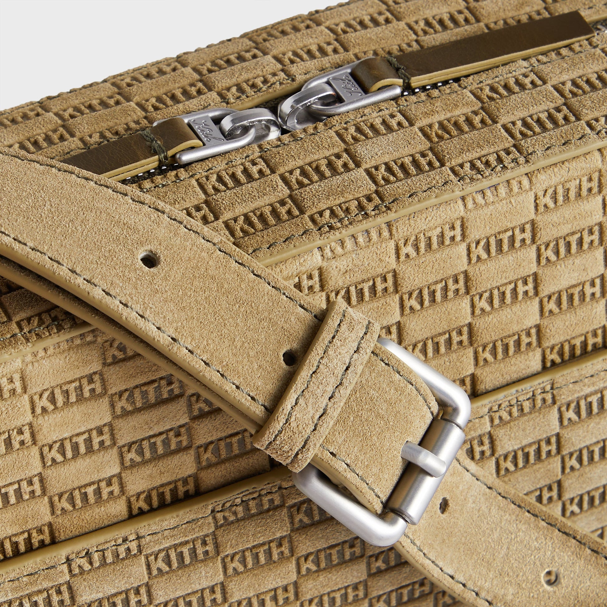 Men Kith Kith Monogram Suede Camera Crossbody - Grit