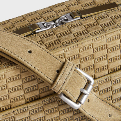 Men Kith Kith Monogram Suede Camera Crossbody - Grit