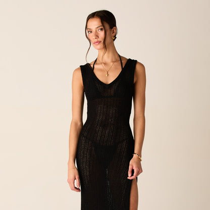Women Kith Kith Women Monroe Deep V-Neck Dress - Black