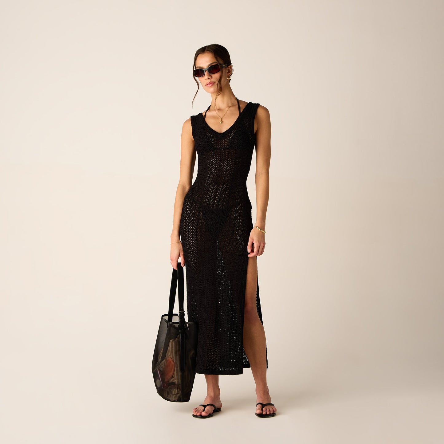 Women Kith Kith Women Monroe Deep V-Neck Dress - Black