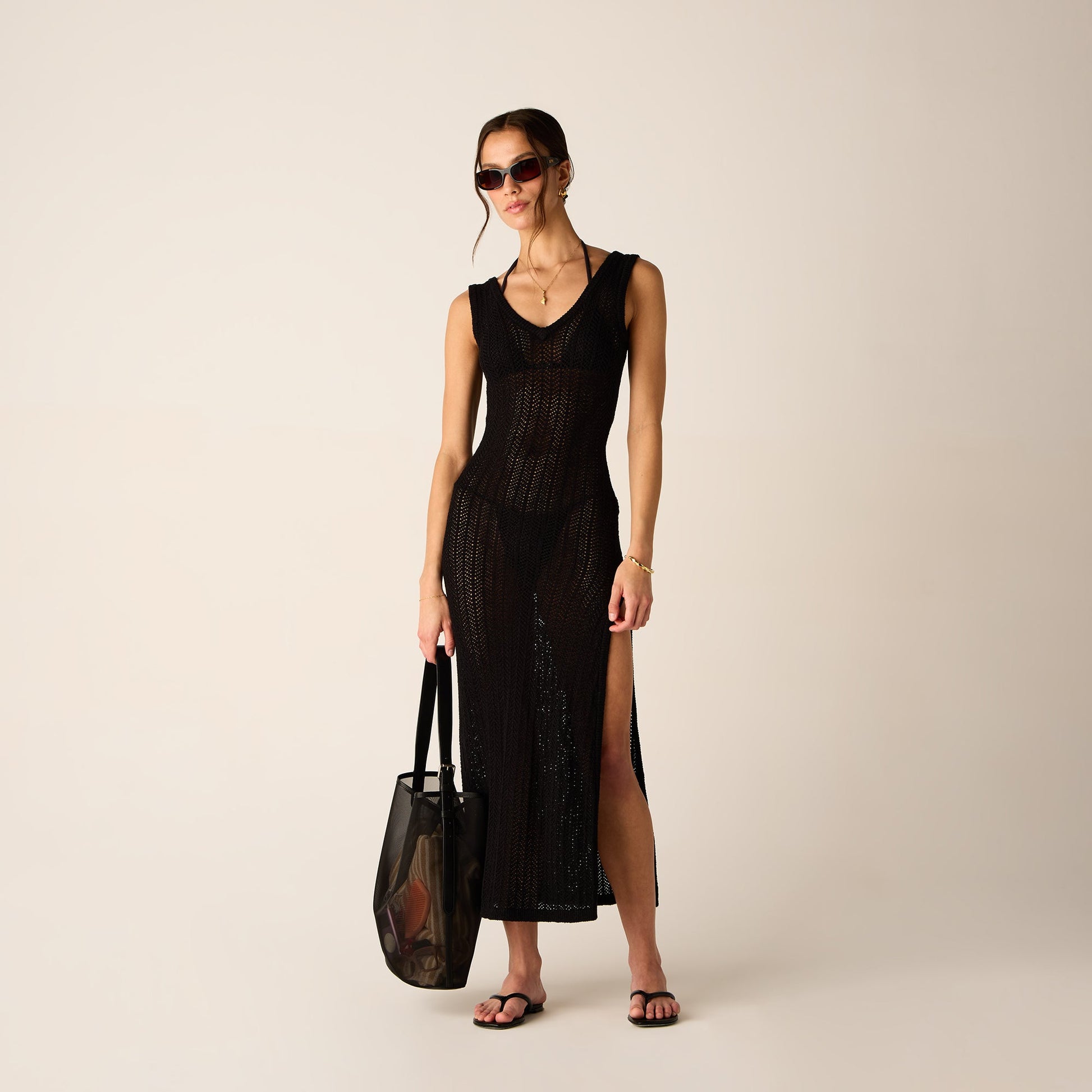 Women Kith Kith Women Monroe Deep V-Neck Dress - Black