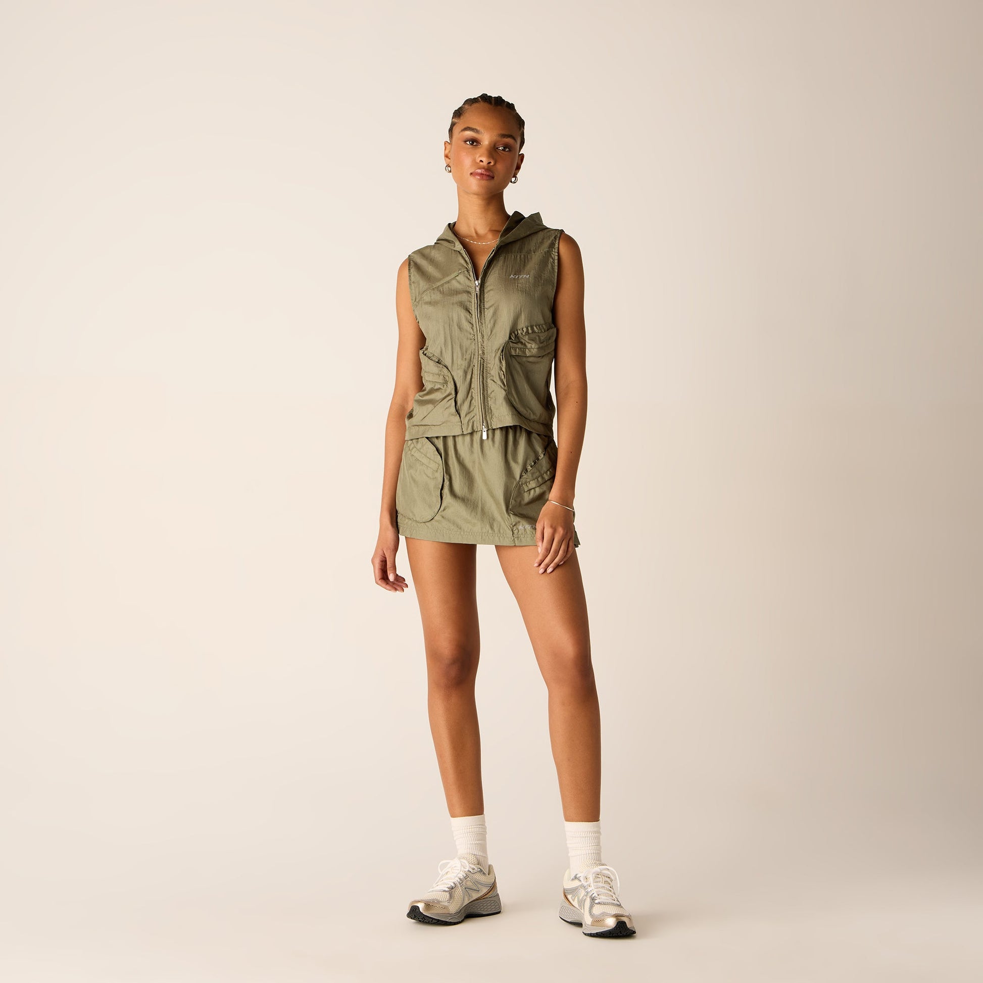 Women Kith Kith Women Verena Sporty Hoodie Vest - Bay Breeze