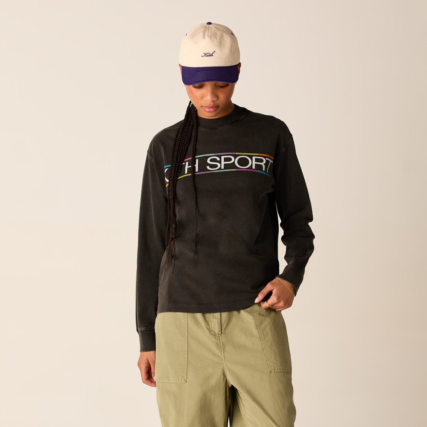 Women Kith Kith Women Oversized Sonoma Multi Sport Long Sleeve - Black