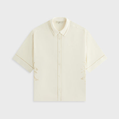 Women Kith Kith Women Mari Broderie Crest Shirt - Waffle
