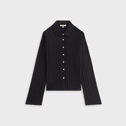 Women Kith Kith Women Elvira Plisse Button Down Shirt - Ink