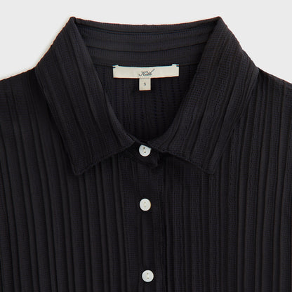 Women Kith Kith Women Elvira Plisse Button Down Shirt - Ink