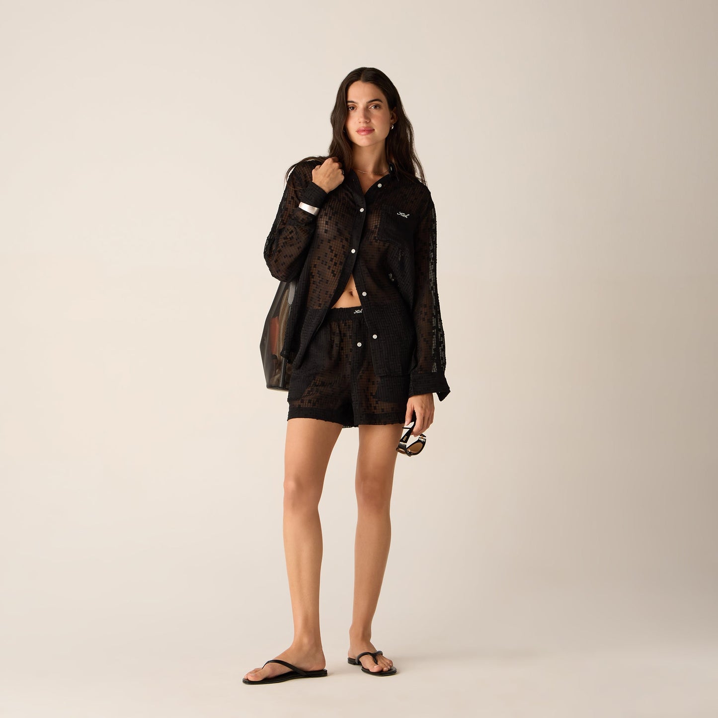 Women Kith Kith Women Ida II Clipped Jacquard Boxer Short - Black