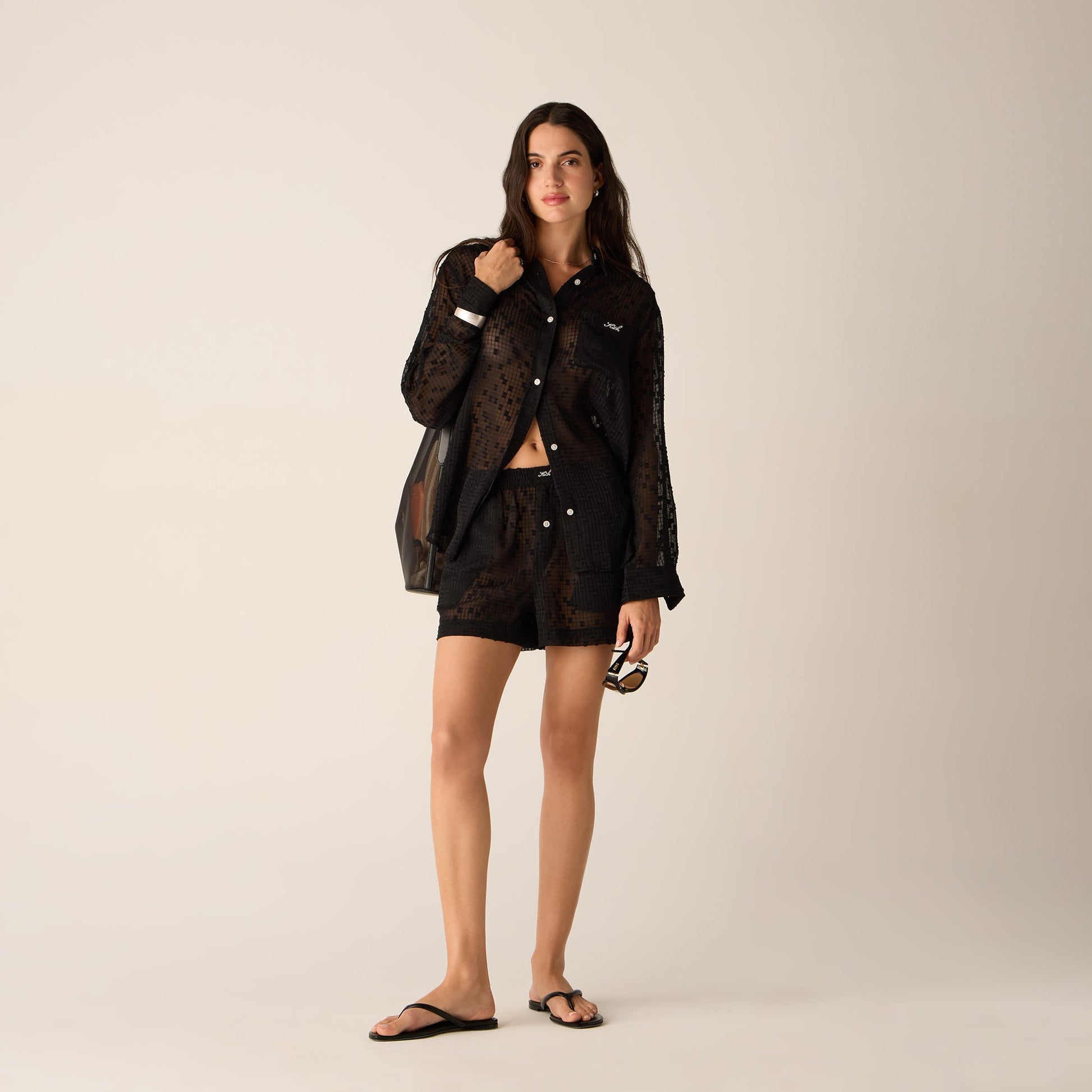 Women Kith Kith Women Ida II Clipped Jacquard Boxer Short - Black