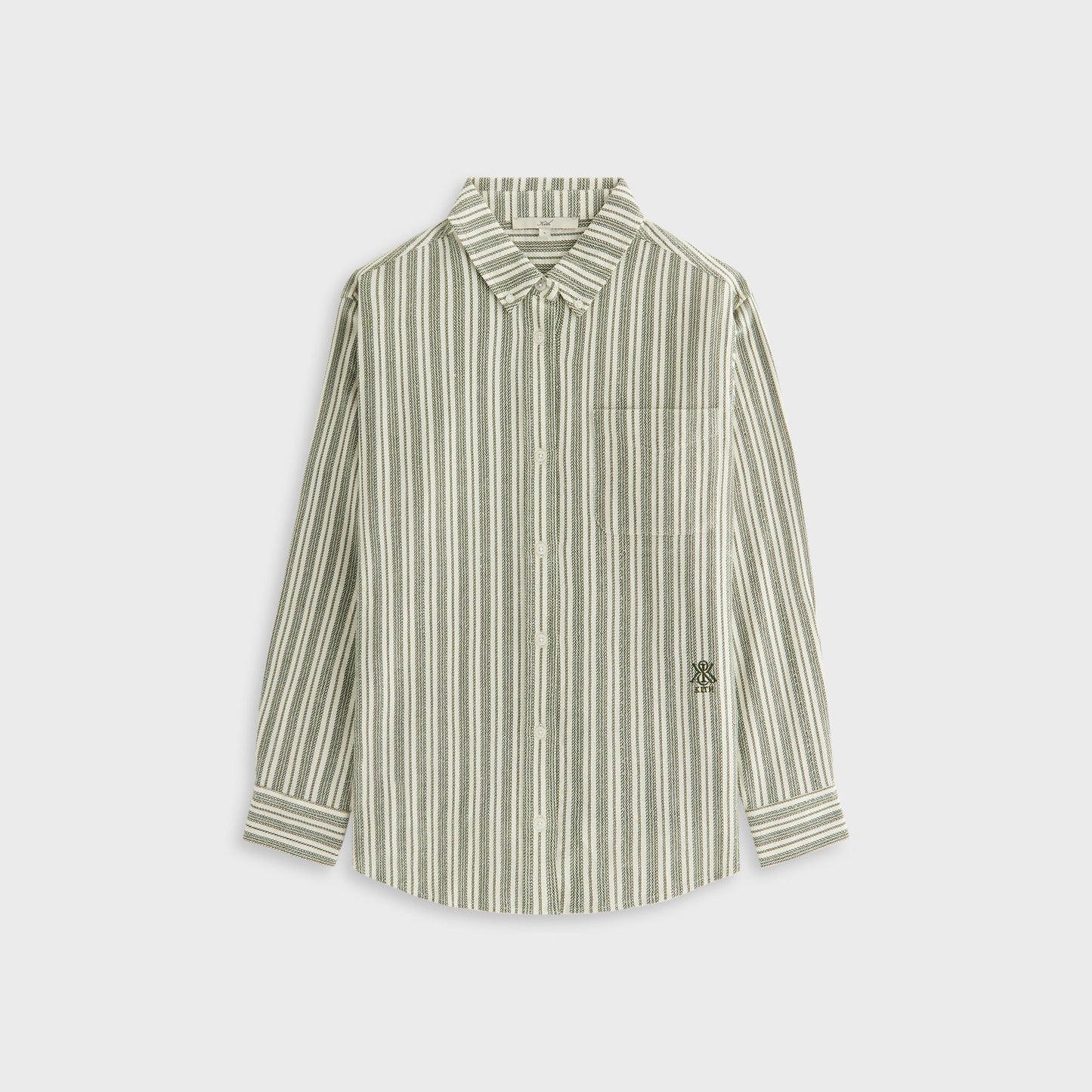 Women Kith Kith Women Ora II Dobby Stripe Shirt - Turf