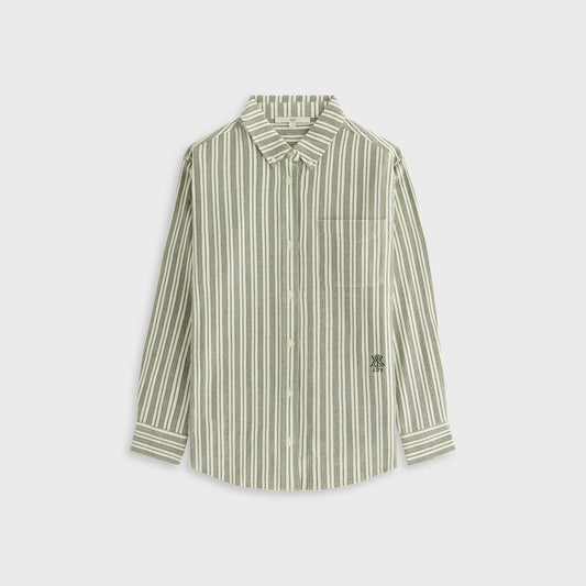 Women Kith Kith Women Ora II Dobby Stripe Shirt - Turf