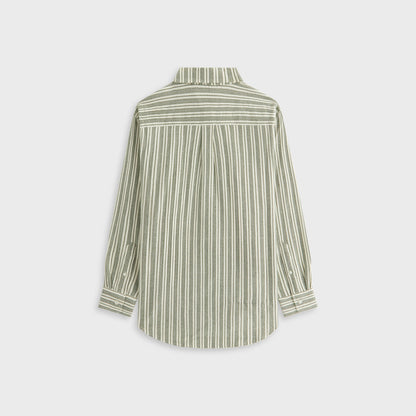 Women Kith Kith Women Ora II Dobby Stripe Shirt - Turf