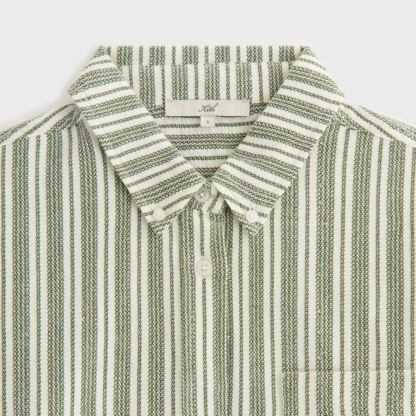 Women Kith Kith Women Ora II Dobby Stripe Shirt - Turf