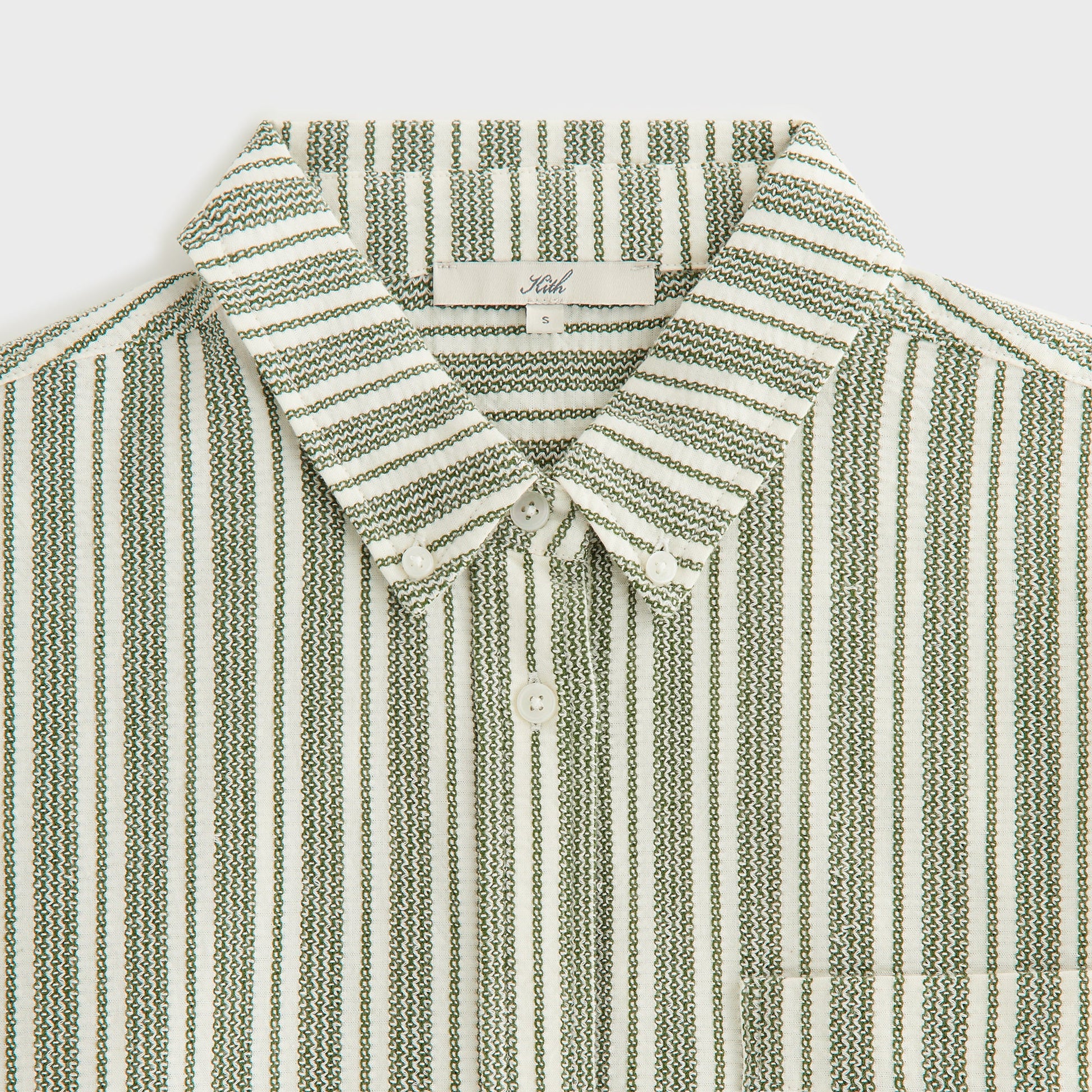 Women Kith Kith Women Ora II Dobby Stripe Shirt - Turf