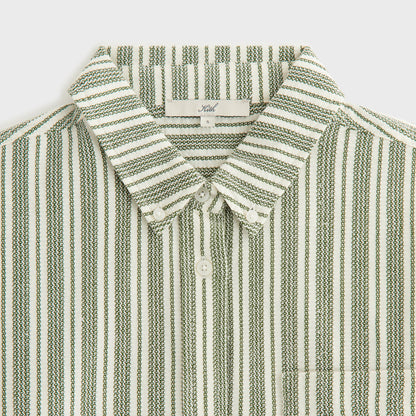 Women Kith Kith Women Ora II Dobby Stripe Shirt - Turf