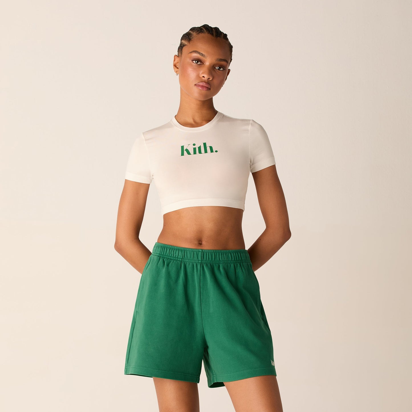 Women Kith Kith Women Misha Super Crop Tee - Silk
