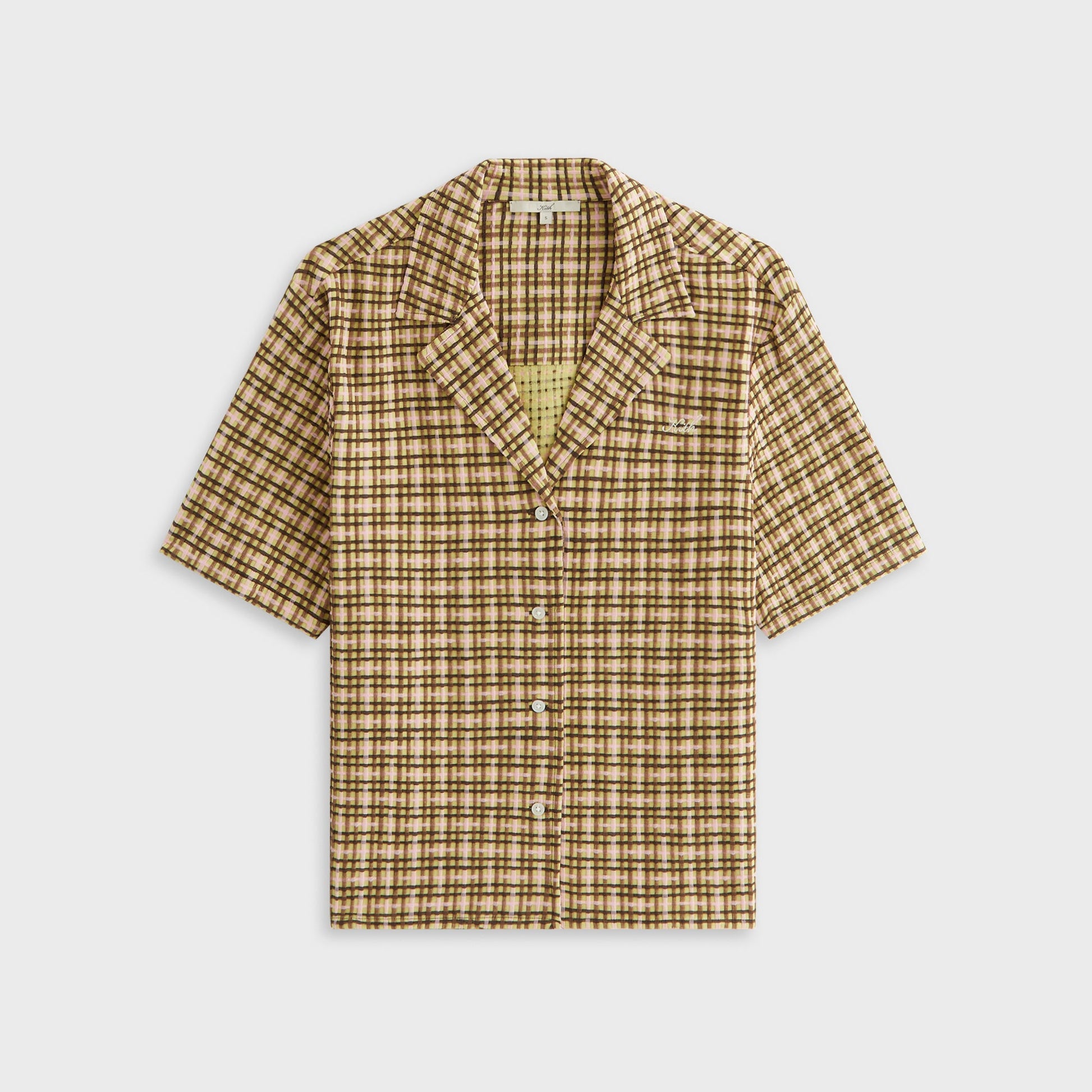 Women Kith Kith Women Elena II Bubble Check Shirt - Protea