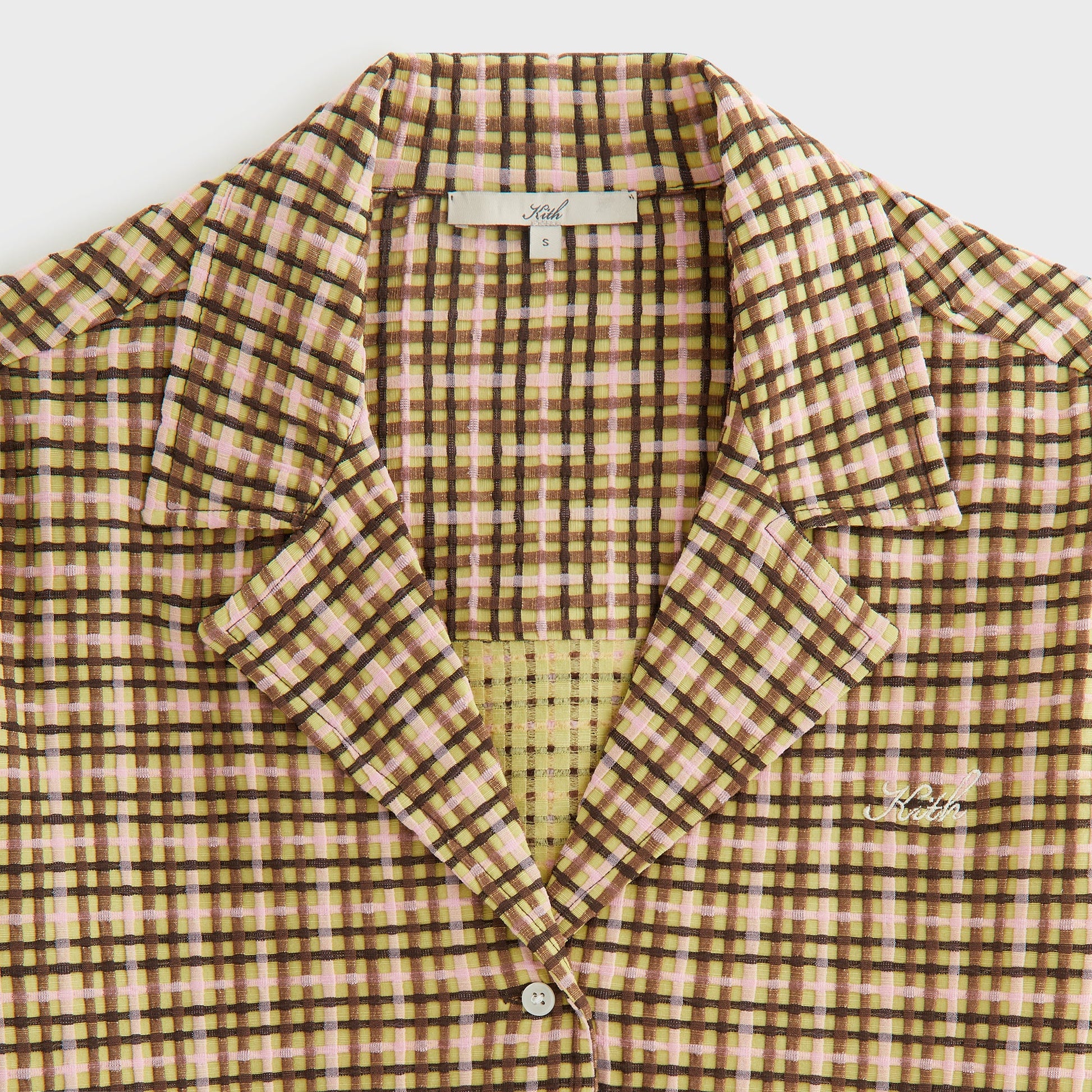 Women Kith Kith Women Elena II Bubble Check Shirt - Protea