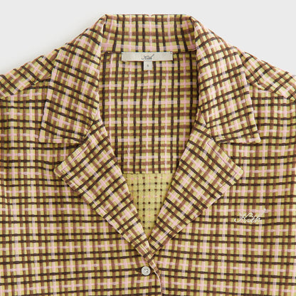 Women Kith Kith Women Elena II Bubble Check Shirt - Protea
