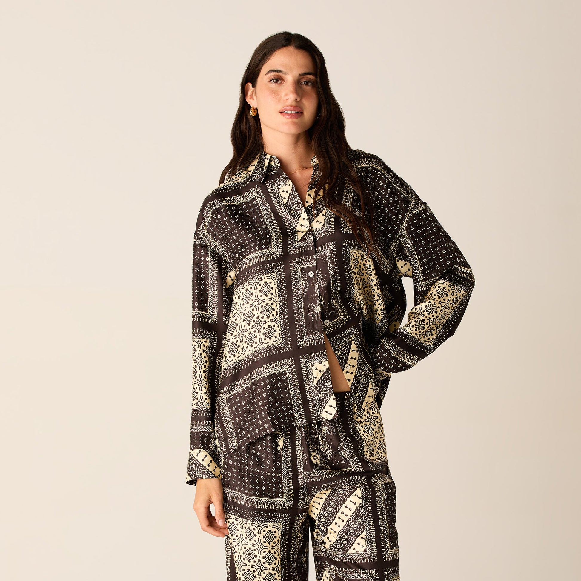 Women Kith Kith Women Siena Batik Block Print Shirt - Incognito