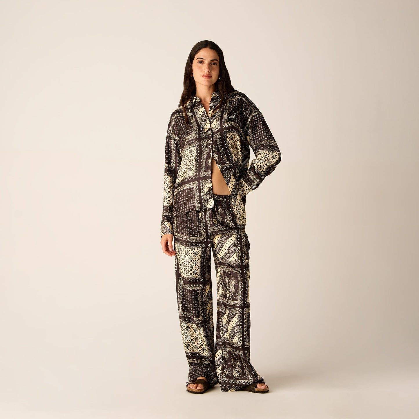 Women Kith Kith Women Siena Batik Block Print Shirt - Incognito
