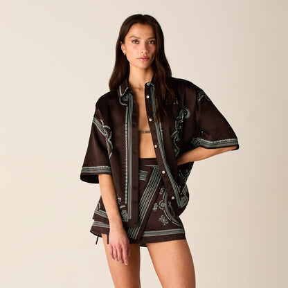 Women Kith Kith Women Mari Medallion Shirt - Incognito