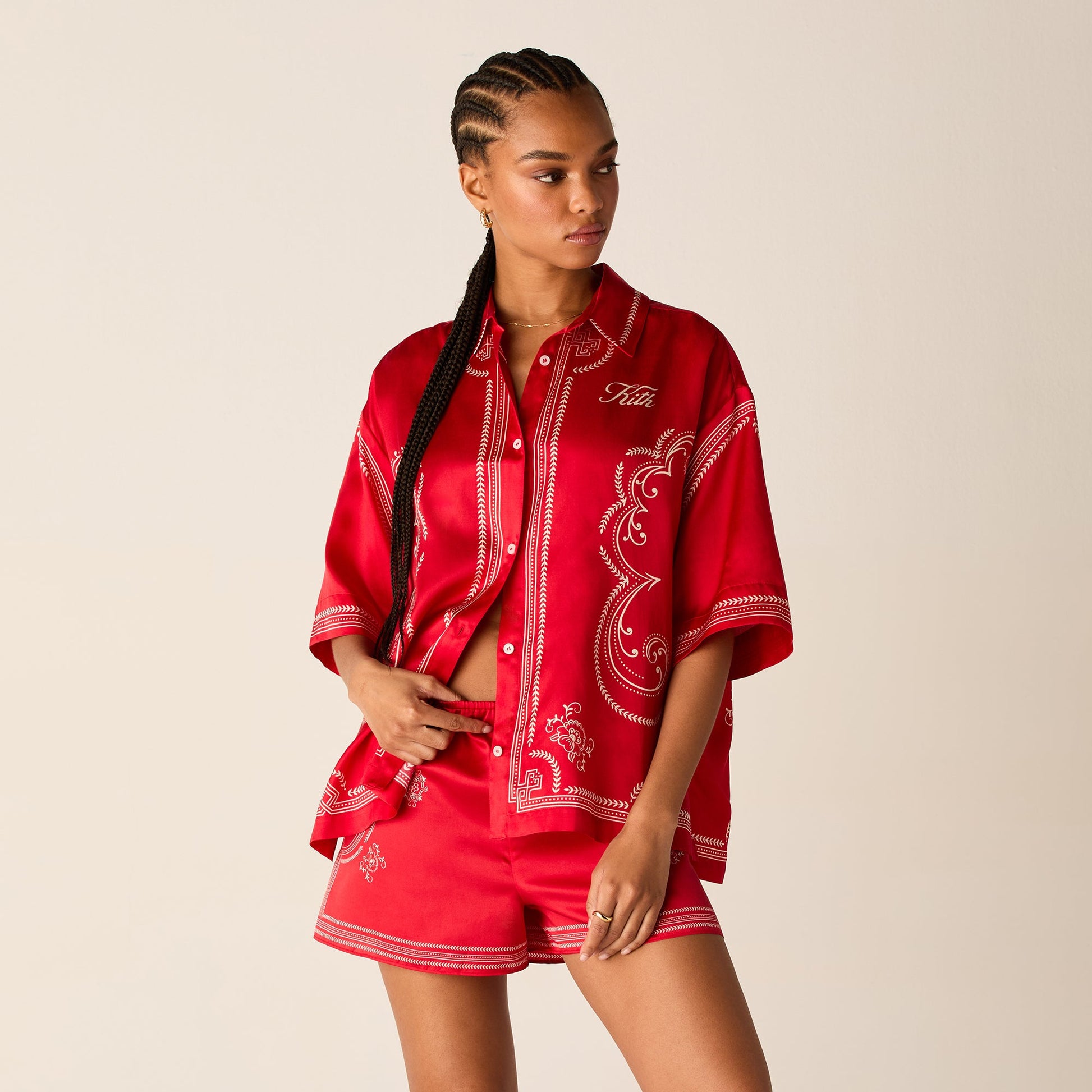 Women Kith Kith Women Mari Medallion Shirt - Fame