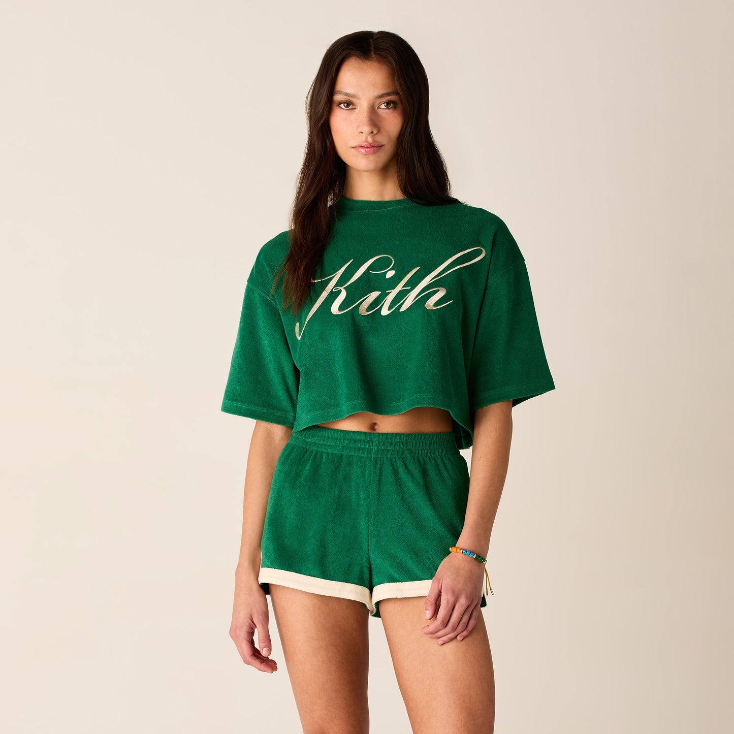 Women Kith Kith Women Min Towel Terry Cropped Tee - Newt