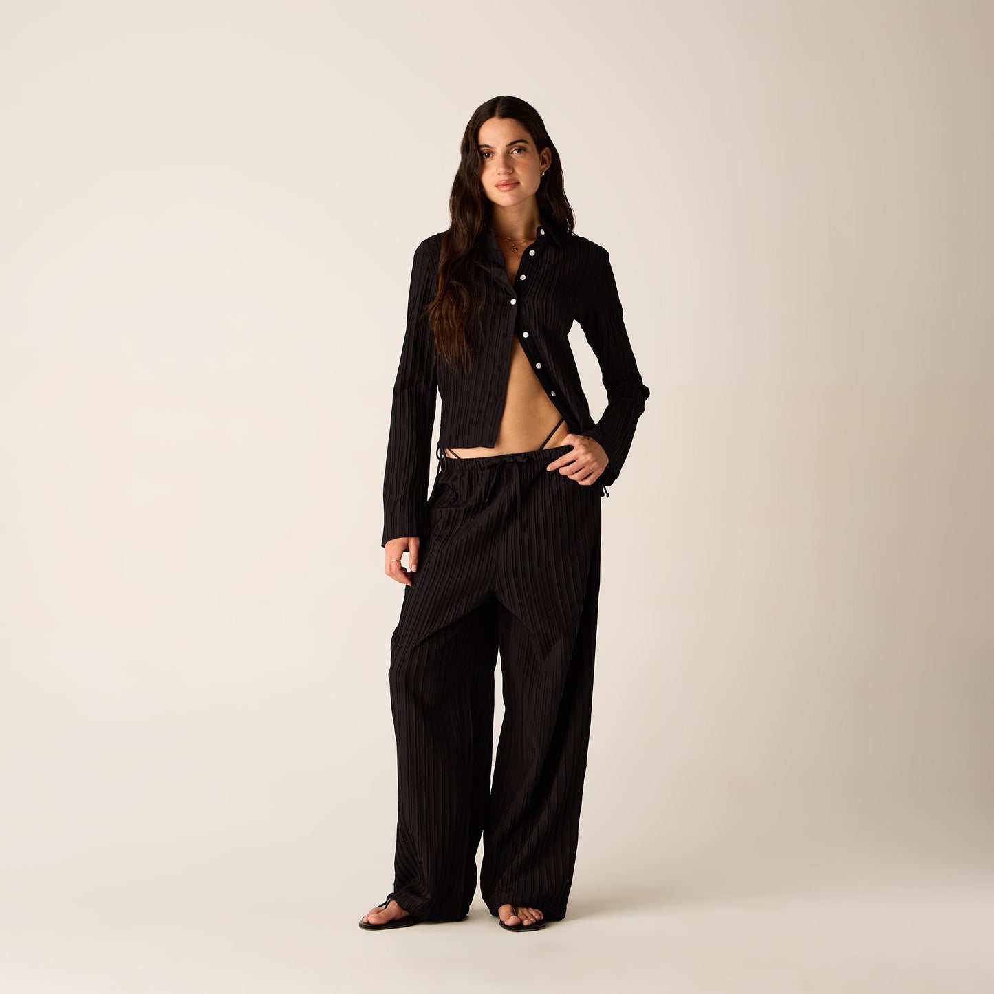 Women Kith Kith Women Kavi II Plisse Drawstring Pant - Ink