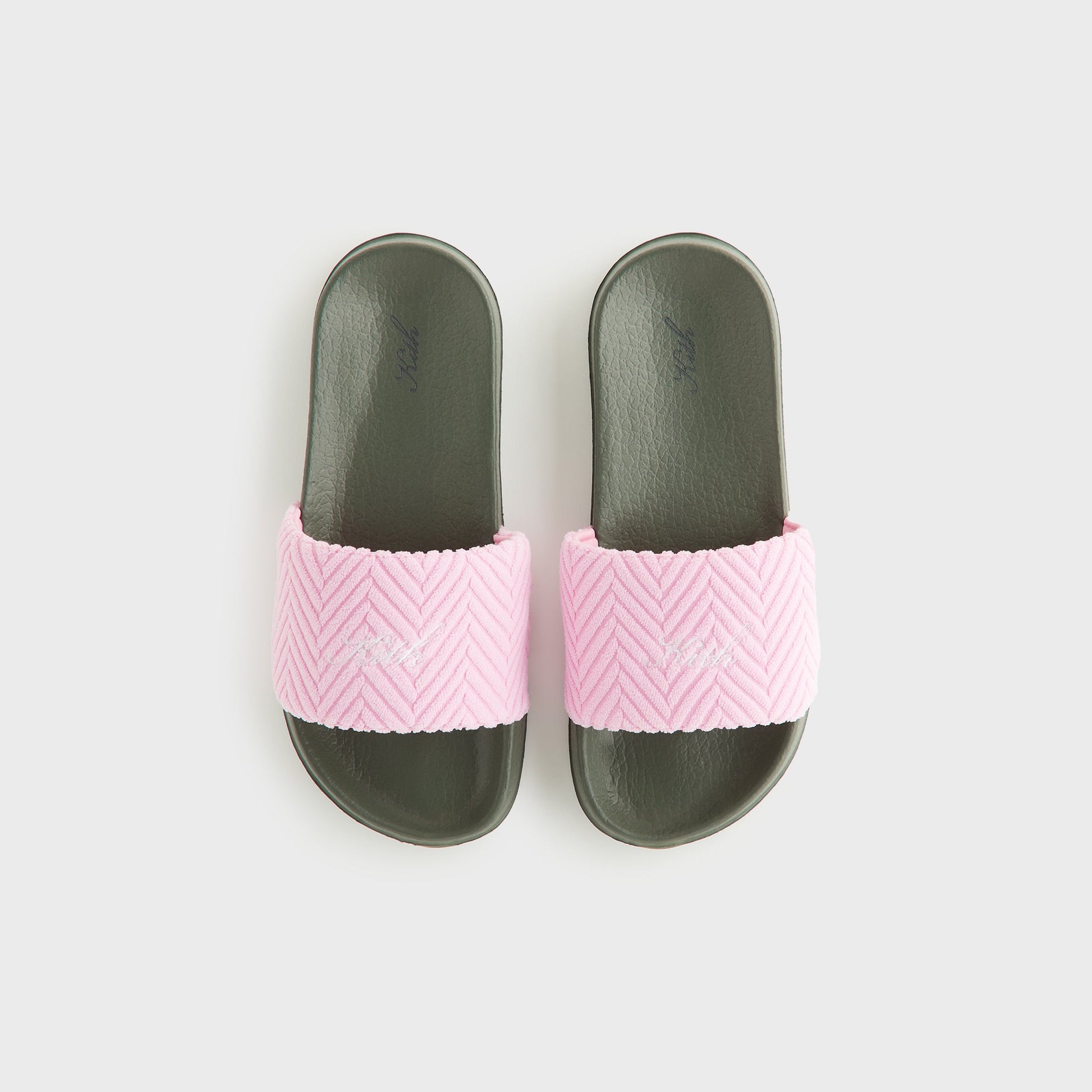 Women Kith Kith Women Herringbone Terry Slides - Bubble