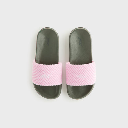 Women Kith Kith Women Herringbone Terry Slides - Bubble