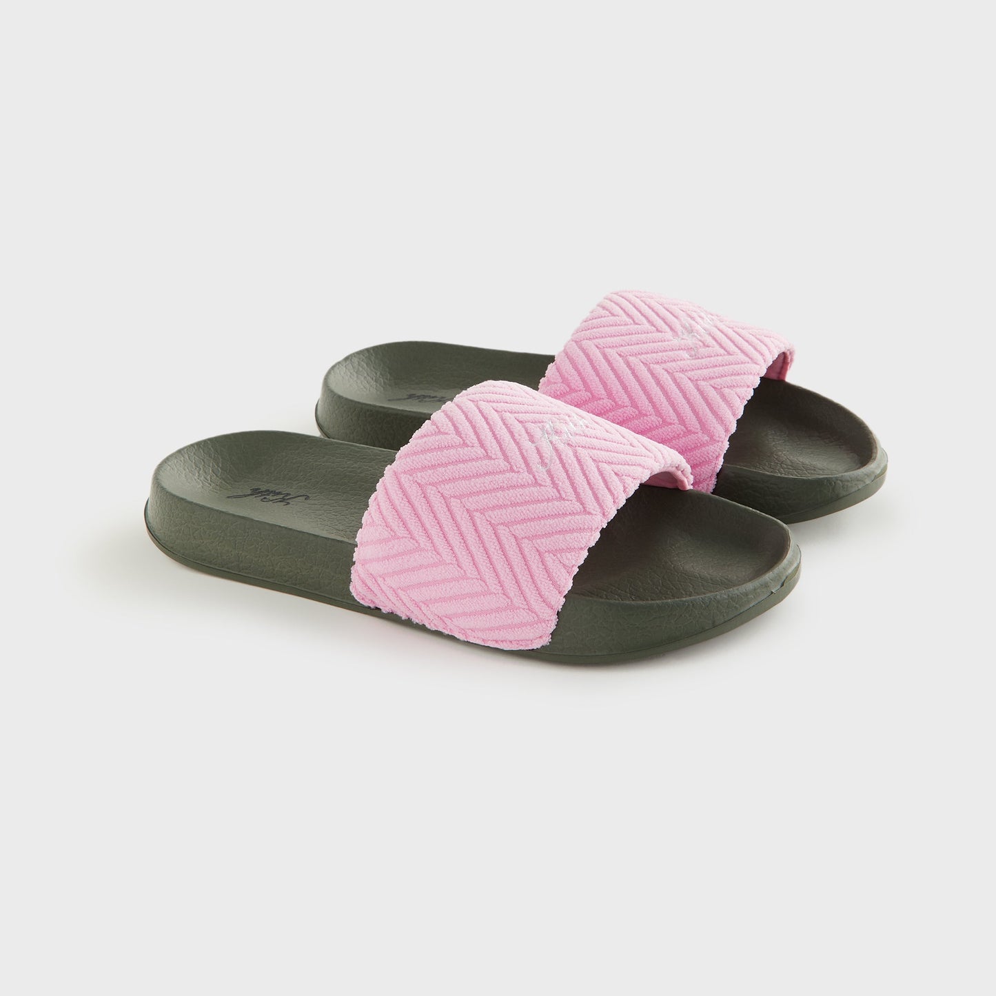 Women Kith Kith Women Herringbone Terry Slides - Bubble