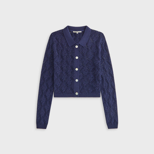 Women Kith Kith Women Tori Crochet Knit Top - Nocturnal