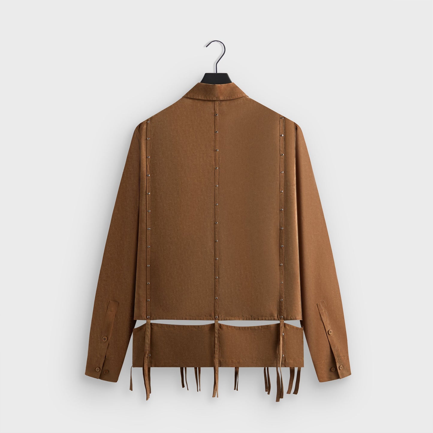 Men Kith &Kin Ribbon Long Sleeve Boxy Collared Overshirt - Modsy