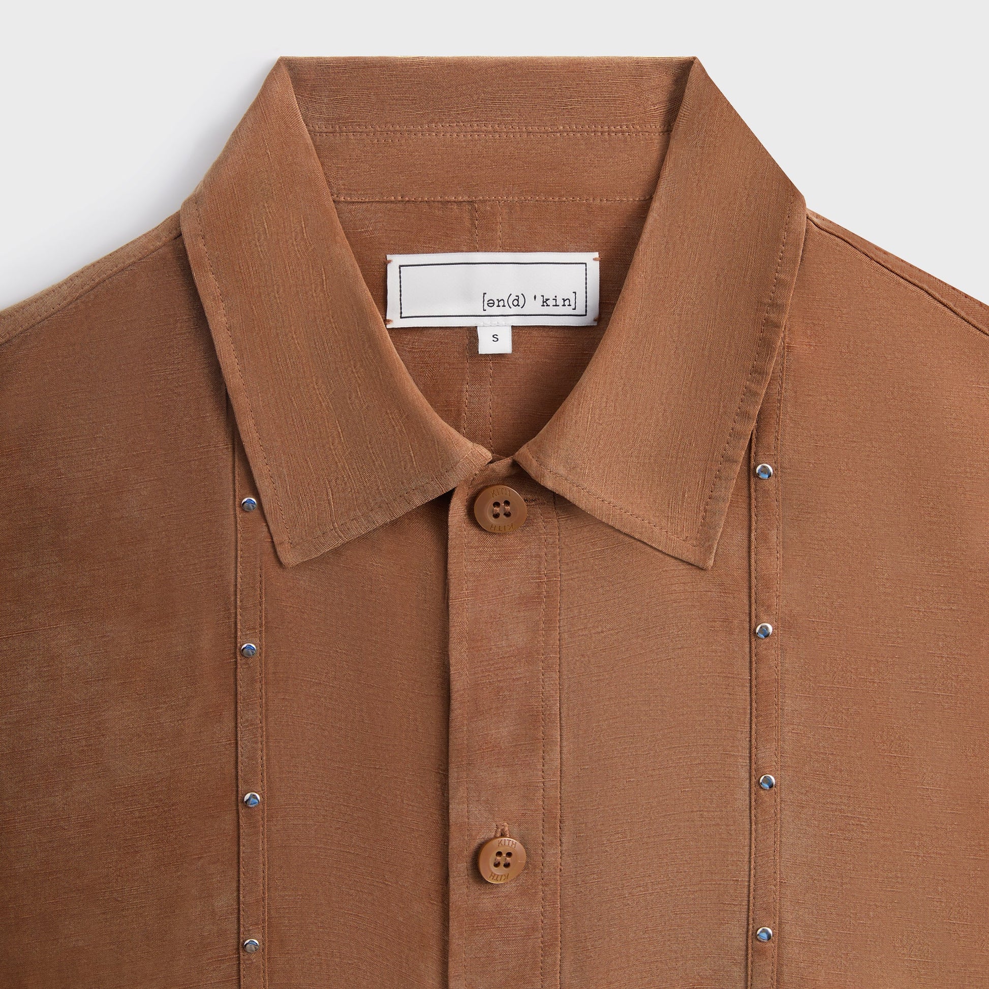 Men Kith &Kin Ribbon Long Sleeve Boxy Collared Overshirt - Modsy